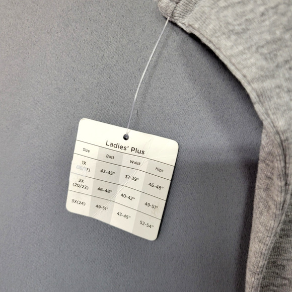 Bobbie Brooks Tank Top Womens 1X Sleeveless Gray Heathered Basic Layering Shirt - Picture 2 of 10